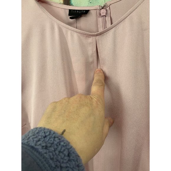 Talbots Tie Waist Top 10 Pink Polyester - Picture 3 of 10